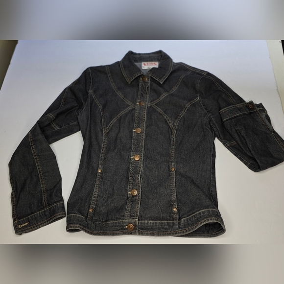 Venus Wonen's Fitted button up Denim Jacket.  4 Pockets, Small - Picture 4 of 11